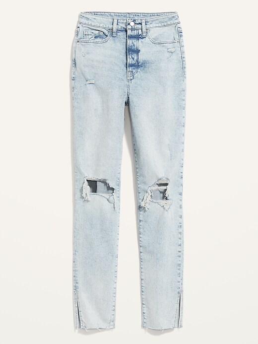 Image number 4 showing, Higher High-Waisted Button-Fly OG Straight Ripped Side-Slit Jeans for Women
