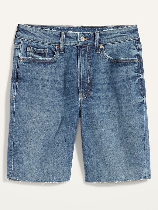 Image number 4 showing, High-Waisted OG Straight Cut-Off Jean Shorts -- 9-inch inseam