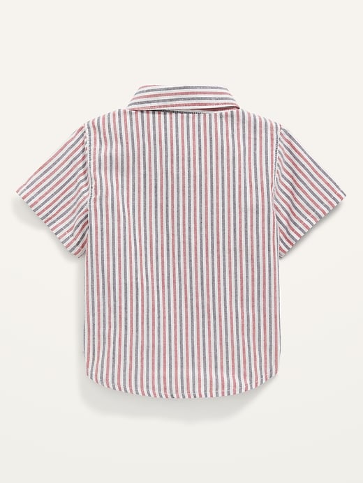 View large product image 2 of 3. Short-Sleeve Matching Stripe Pocket Shirt for Baby
