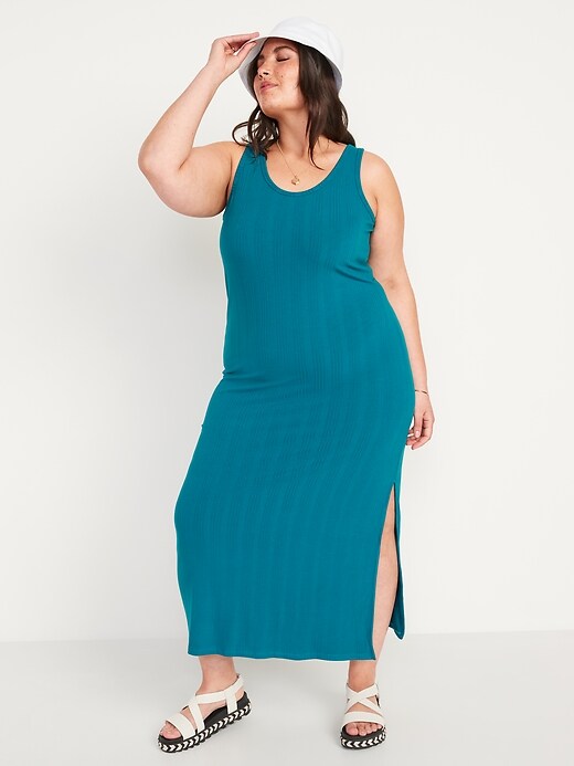 green emerald velvet dress Real Essentials 3 Pack: Women's Ribbed Knit Sleeveless Crew Neck Tank  Casual Midi Shift Dress with Slit at Amazon Women's Clothing store