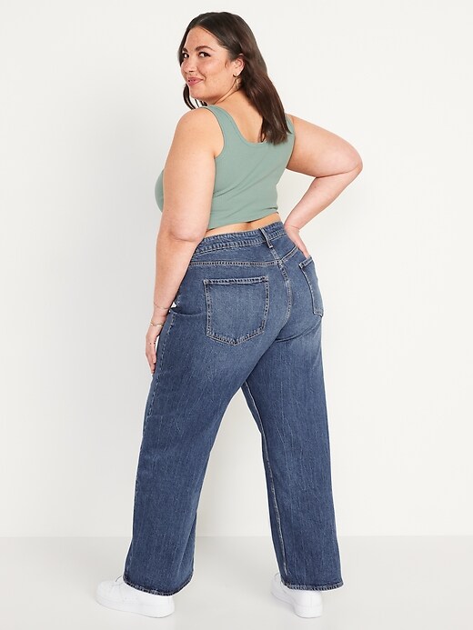 Image number 8 showing, Mid-Rise Wide-Leg Jeans for Women