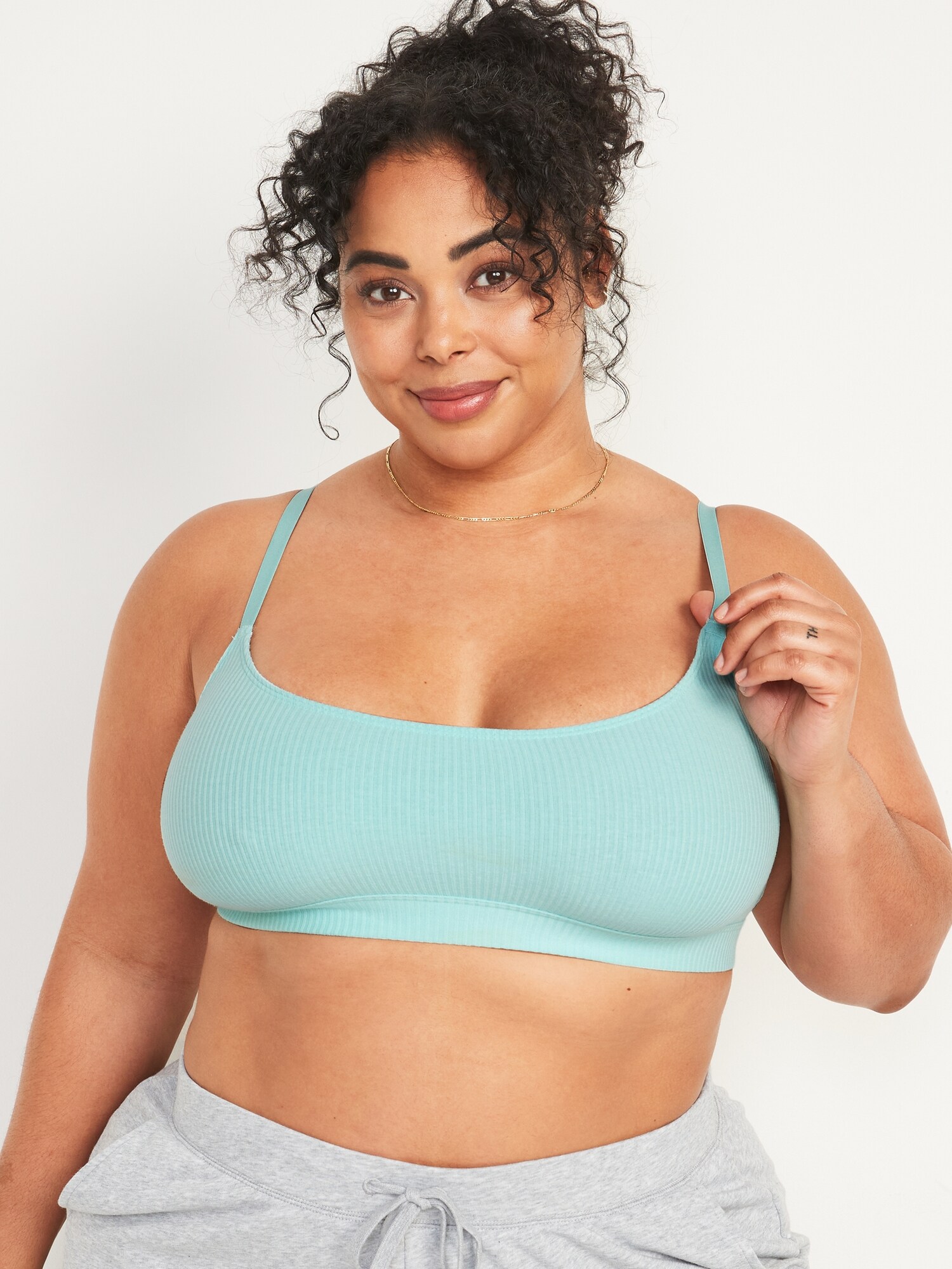 Light Support Ribbed Supima® Cotton Cami Bralette for Women Old Navy