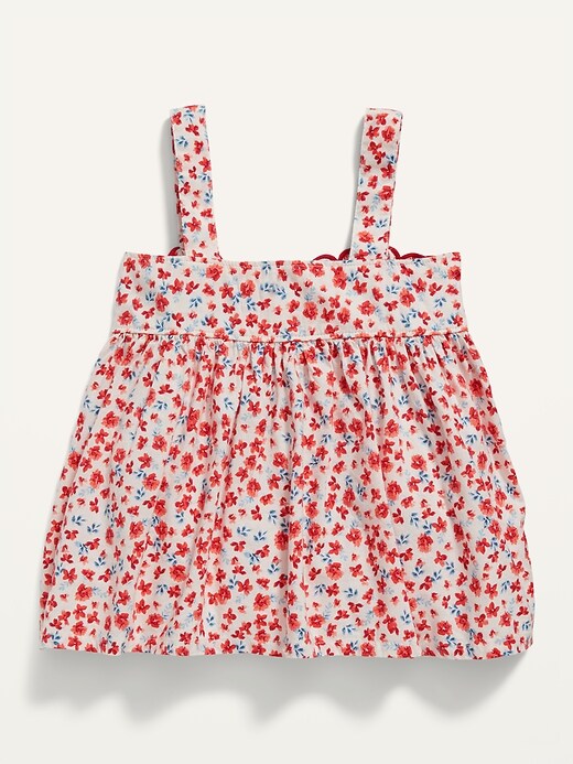 View large product image 2 of 3. Sleeveless Button-Front Matching Floral Top for Toddler Girls