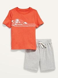 3-Pack T-Shirt and Pull-On Shorts Set for Toddler Boys