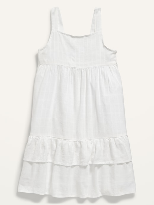 View large product image 2 of 3. Sleeveless Tiered Textured-Dobby All-Day Midi Dress for Girls