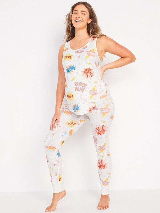 Image number 2 showing, Maternity Matching Print Pajama Set
