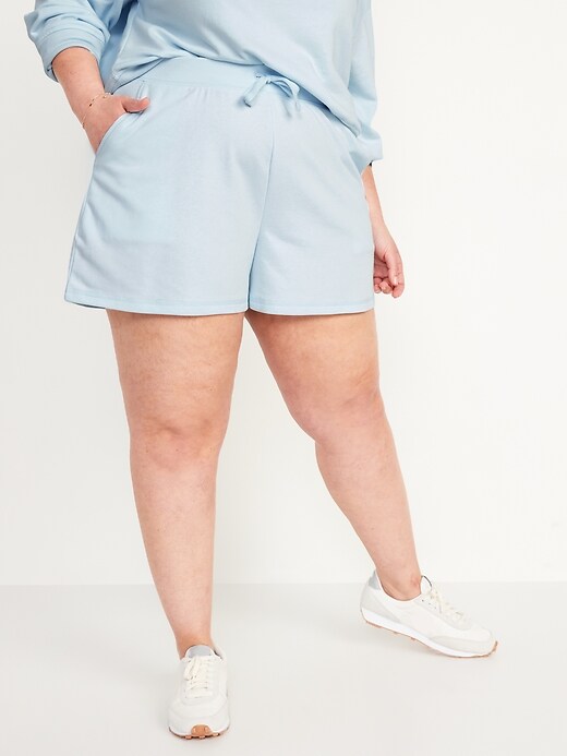 Image number 7 showing, Extra High-Waisted Vintage French Terry Sweat Shorts for Women -- 3-inch inseam