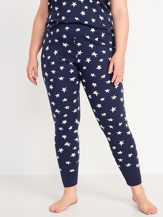 Image number 7 showing, Mid-Rise Matching Print Pajama Leggings