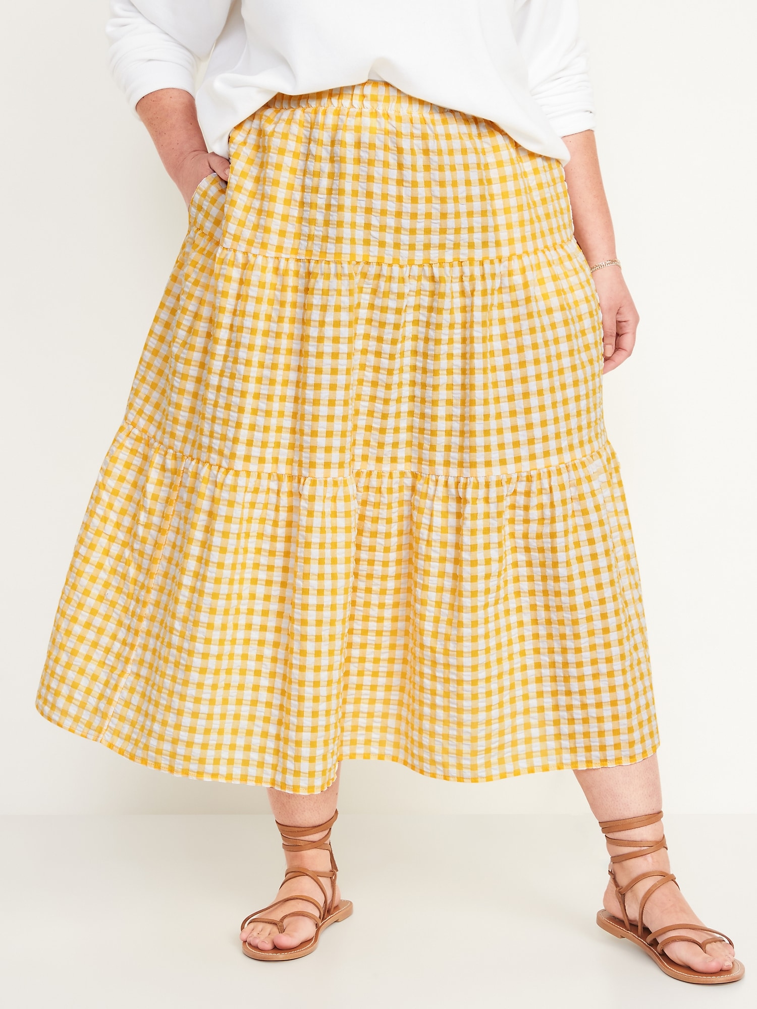 old navy knee length skirts