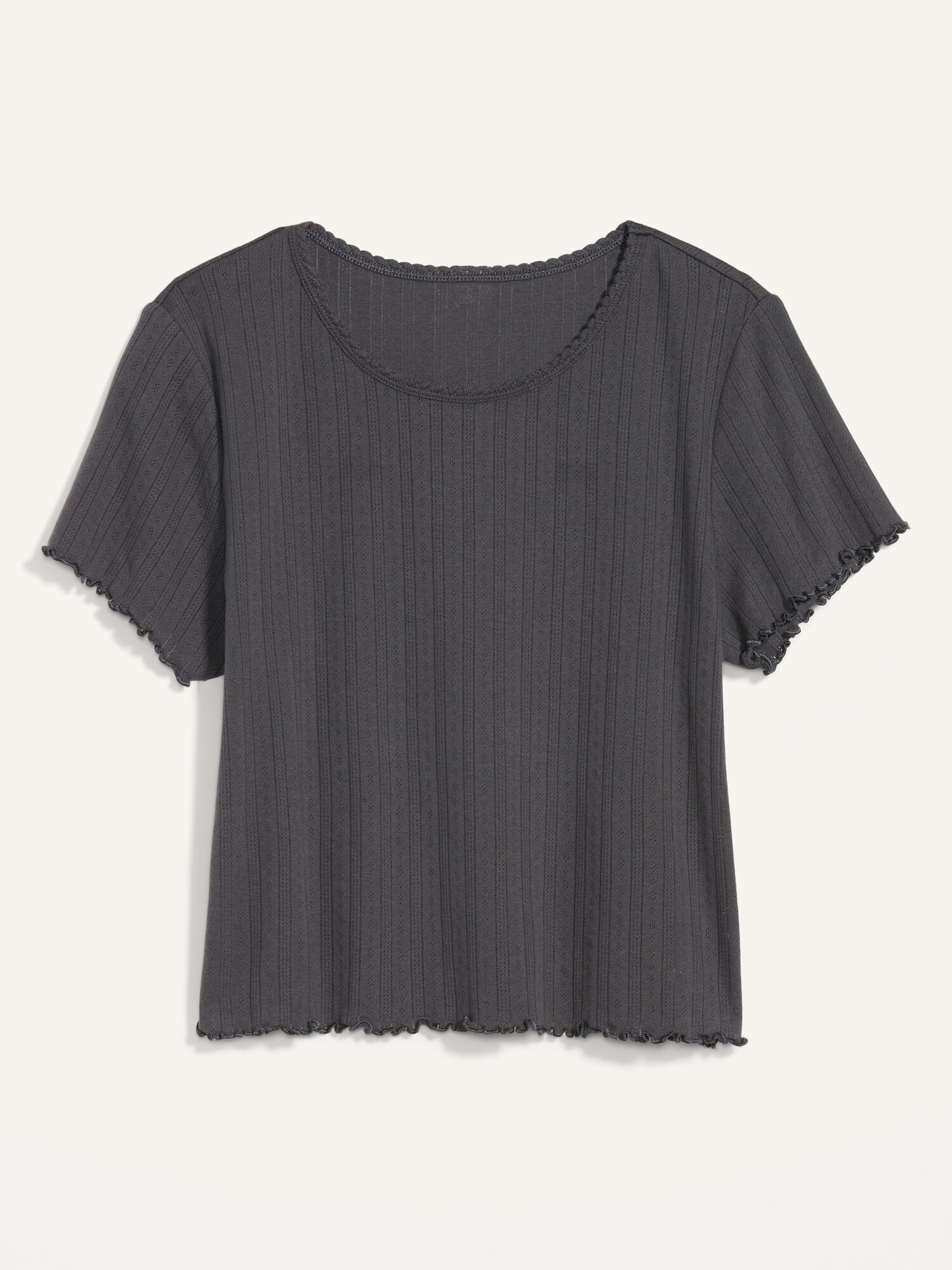 PointelleKnit LettuceHem Lounge TShirt Old Navy