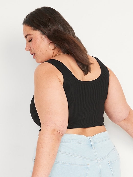 Image number 8 showing, Fitted Ultra-Cropped Rib-Knit Tank Top for Women