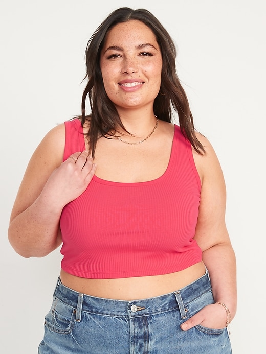 Image number 7 showing, Fitted Ultra-Cropped Rib-Knit Tank Top for Women