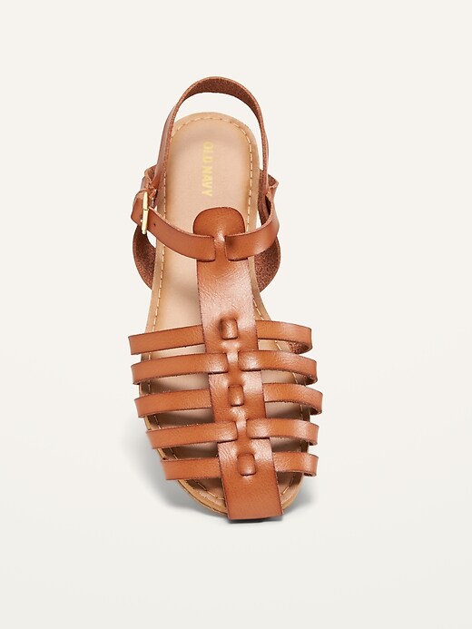 Image number 3 showing, Strappy Faux-Leather Sandals