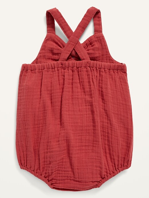 View large product image 2 of 2. Sleeveless Tie-Front One-Piece Romper for Baby