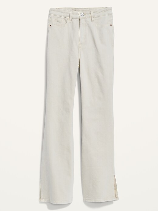 Image number 4 showing, Higher High-Rise Off-White Side-Split Flare Jeans for Women