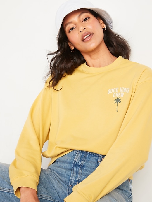 Image number 3 showing, Cropped Vintage French-Terry Sweatshirt