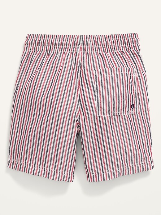 View large product image 2 of 3. Textured Seersucker Matching Stripe Swim Trunks for Boys