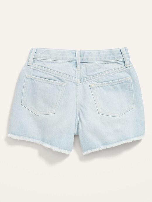 View large product image 2 of 2. High-Waisted Light-Wash Cut-Off Jean Shorts for Girls
