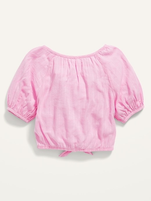 Textured Dobby Button-Front Tie-Front Top for Girls | Old Navy