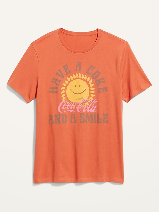 Old Navy Coca-Cola® "Have A Coke and A Smile" Gender-Neutral T-Shirt for Adults. 1