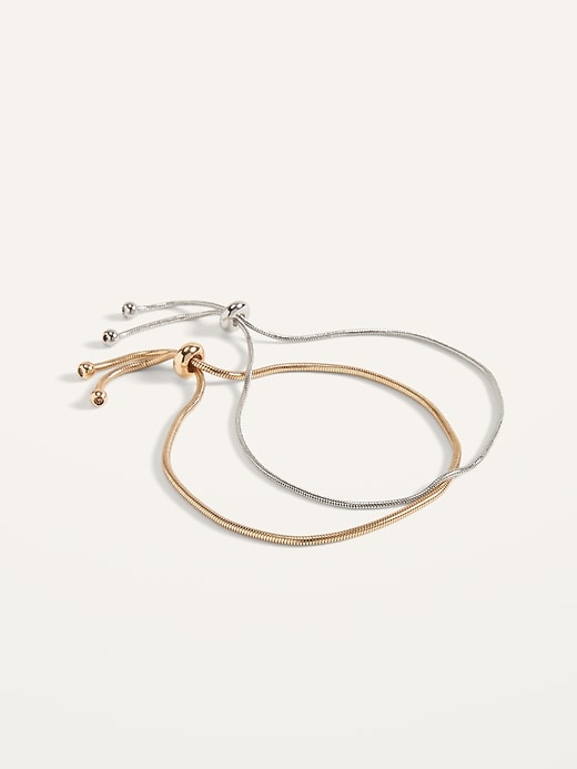 Old Navy Mixed-Metal Adjustable Bracelet 2-Pack for Women. 1