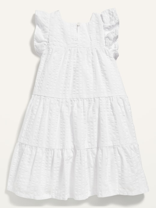 View large product image 2 of 3. Ruffle-Trim Seersucker Swing Dress for Toddler Girls