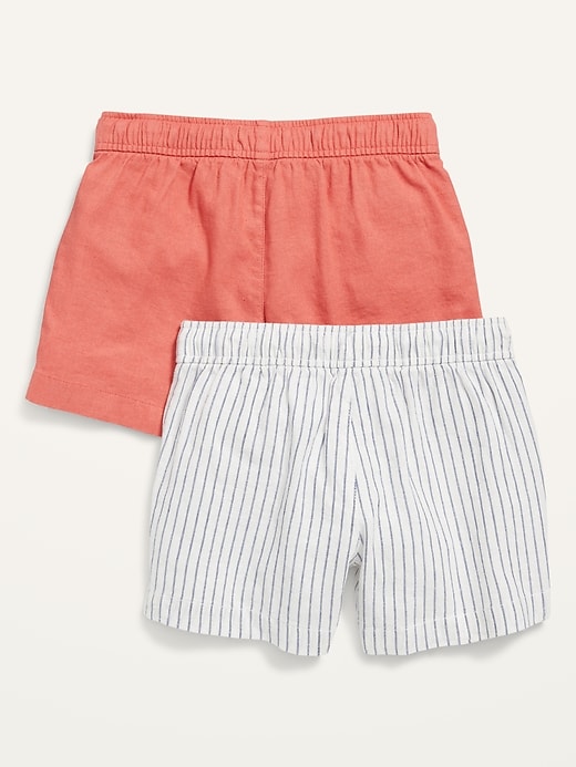 View large product image 2 of 2. Linen-Blend Patterened Drawstring Shorts 2-Pack for Girls