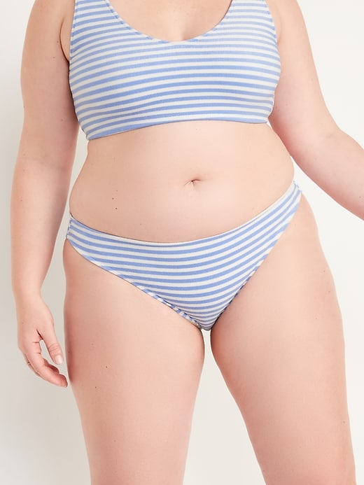 Image number 7 showing, Low-Rise Striped Terry Classic Bikini Swim Bottoms