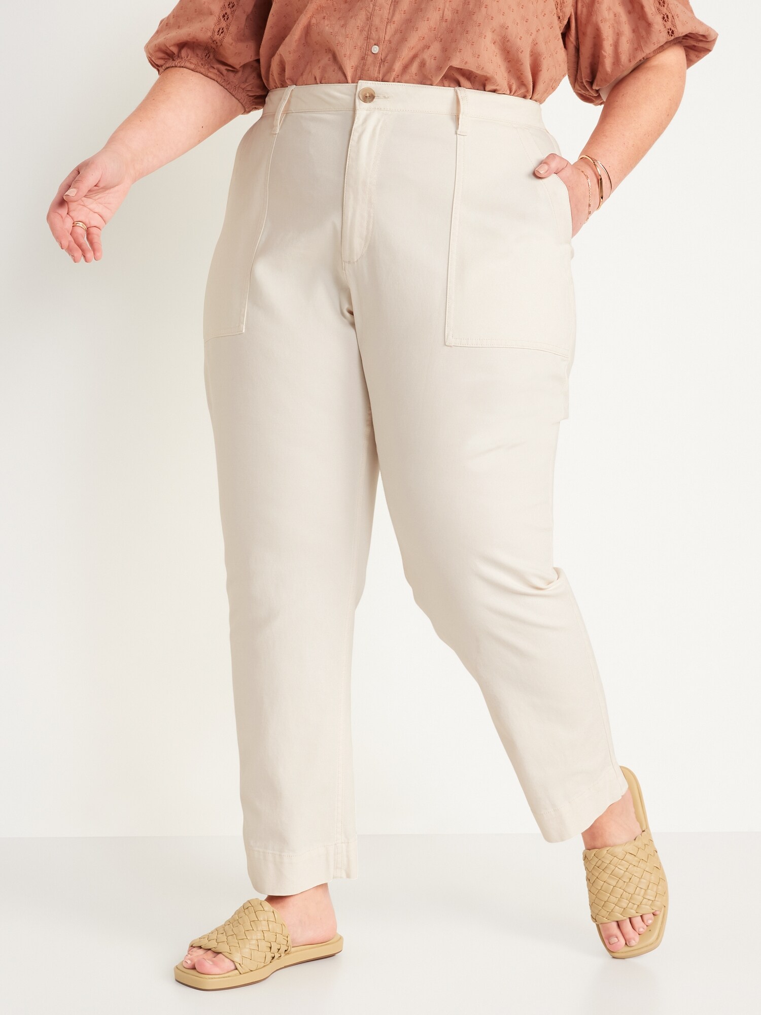 Old Navy Sisal High-Waisted Straight Canvas Workwear Pants Size 30