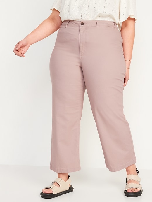 Image number 7 showing, High-Waisted Cropped Wide-Leg Pants