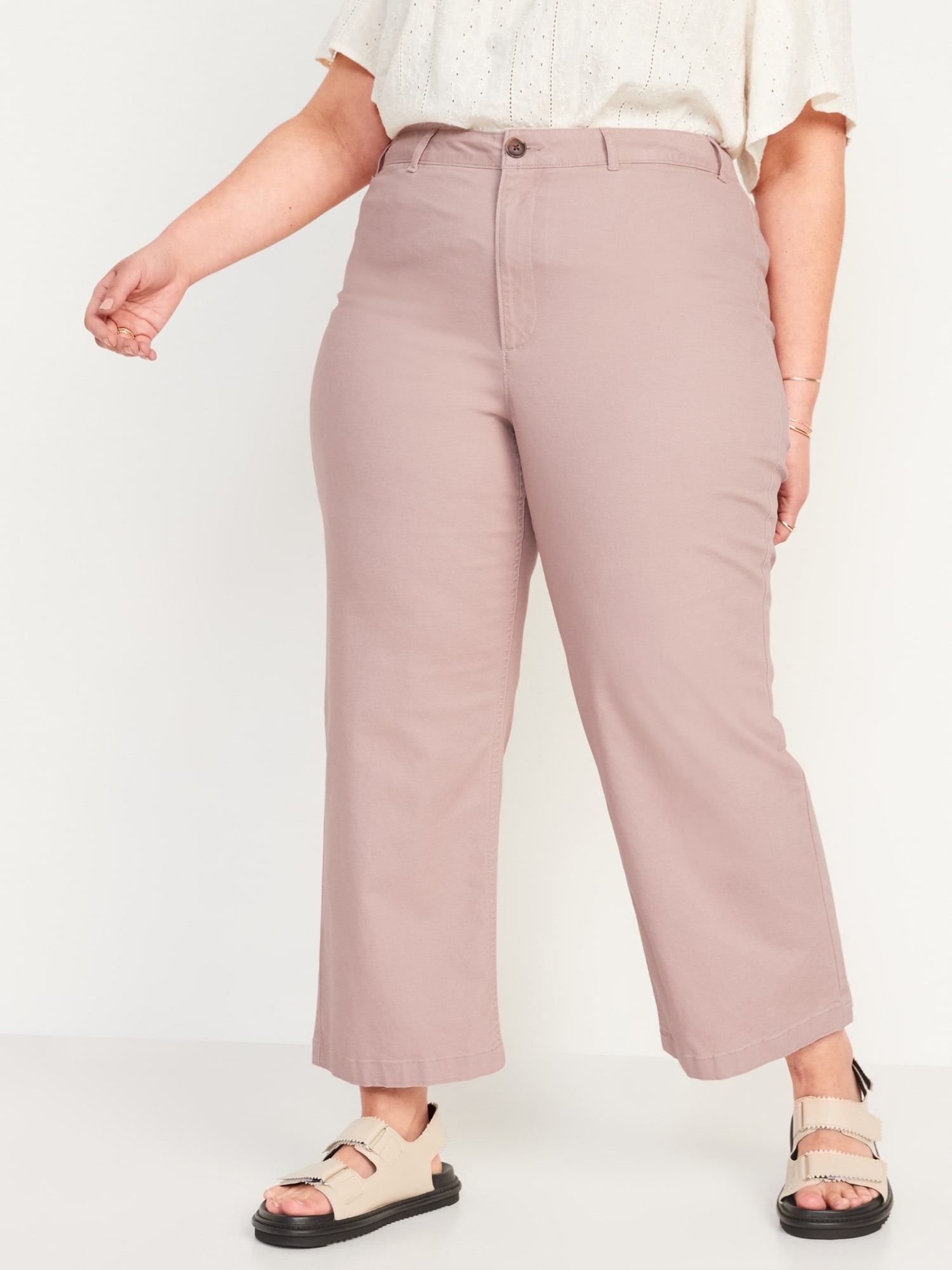 High-Waisted Cropped Wide-Leg Pants for Women | Old Navy