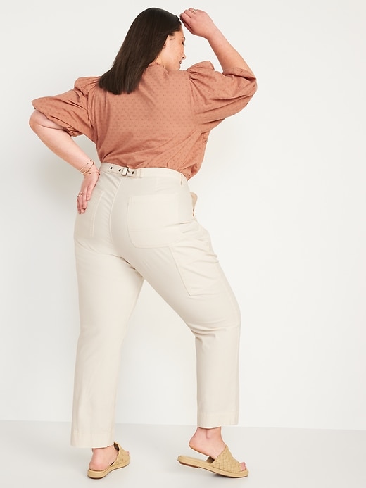 Image number 8 showing, High-Waisted Straight Canvas Workwear Pants