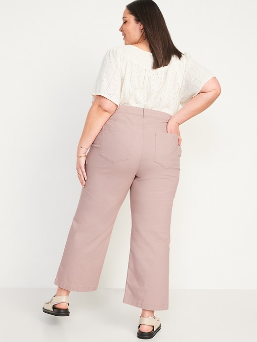 Image number 8 showing, High-Waisted Cropped Wide-Leg Pants