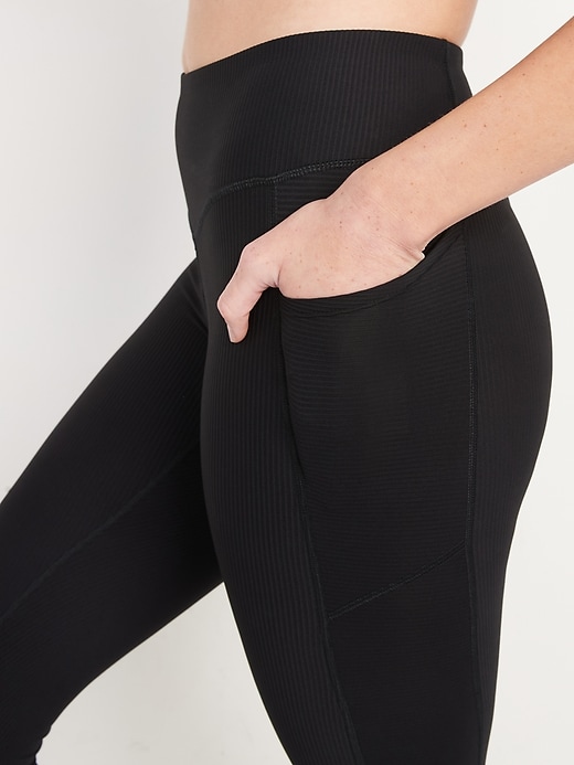 Image number 3 showing, High-Waisted PowerSoft Ribbed 7/8 Leggings