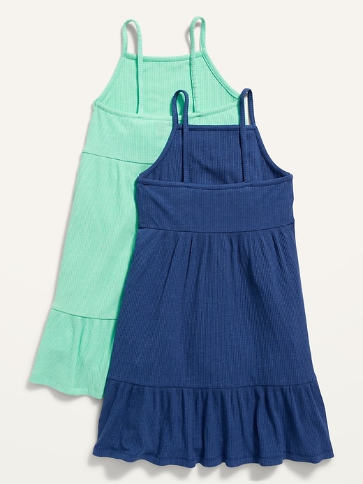 View large product image 2 of 2. Rib-Knit Fit & Flare Cami Dress 2-Pack for Girls