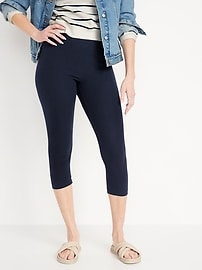 View large product image 5 of 8. High-Waisted Rib-Knit Cropped Leggings For Women