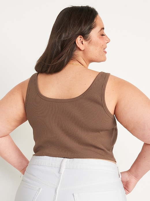 Image number 8 showing, Fitted Ultra-Cropped Rib-Knit Tank Top