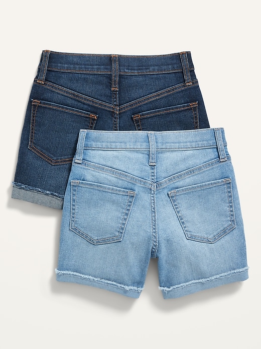 High-Waisted Rolled-Cuff Midi Jean Shorts 2-Pack for Girls