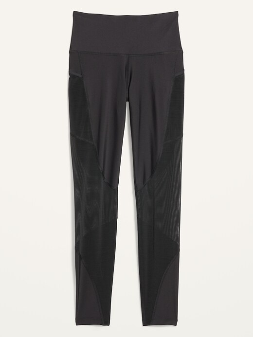 S.F.C × ADVANCED RESEARCH MESHPANTS Navy High-Waisted PowerSoft Mesh-Paneled 7/8 Leggings | Old Navy