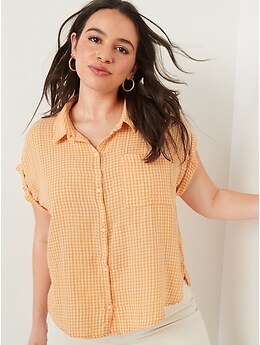 Orange 2024 gingham shirt