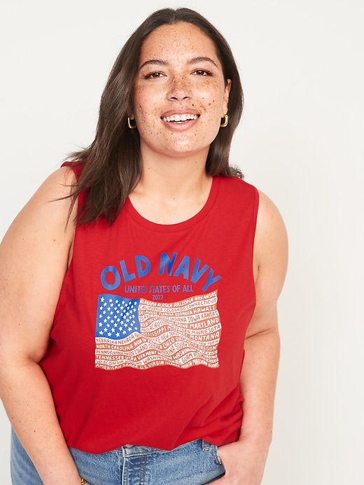 Image number 7 showing, 2022 "United States of All" Flag Graphic Sleeveless T-Shirt