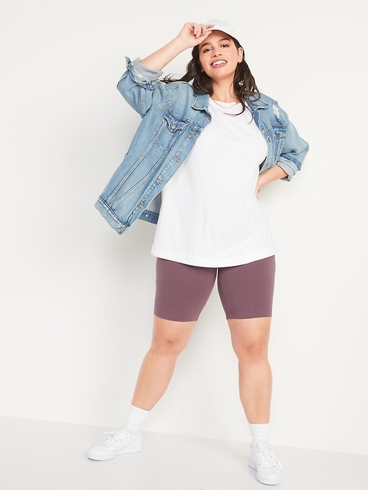 Image number 2 showing, Extra High-Waisted Long Biker Shorts for Women -- 10-inch inseam