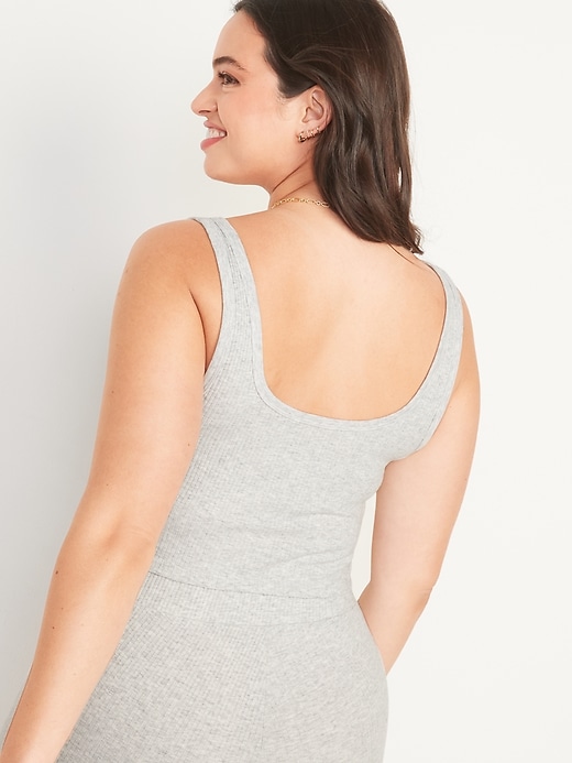 Image number 6 showing, Fitted Ultra-Cropped Heathered Rib-Knit Tank Top for Women