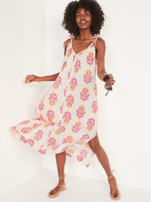 Image number 3 showing, Sleeveless Tie-Shoulder All-Day Maxi Swing Dress for Women