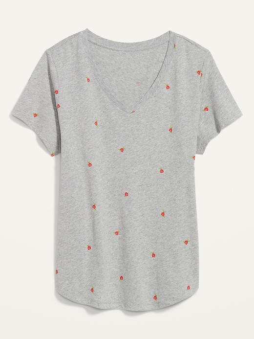 Image number 4 showing, Short-Sleeve EveryWear Floral-Print Heathered T-Shirt for Women