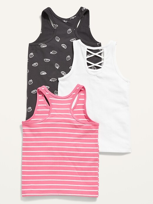 3-Pack Fitted Strappy Tank Top for Girls
