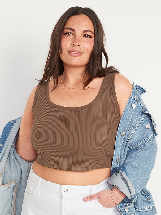 Image number 7 showing, Fitted Ultra-Cropped Rib-Knit Tank Top