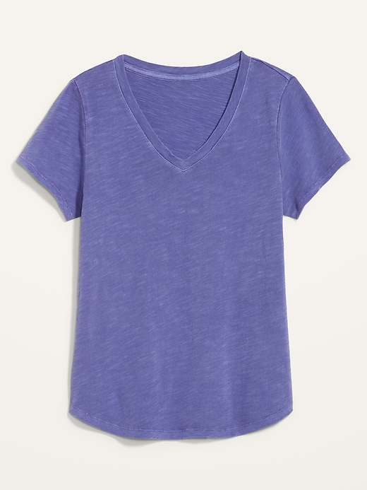 Short-Sleeve EveryWear V-Neck Slub-Knit T-Shirt | Old Navy