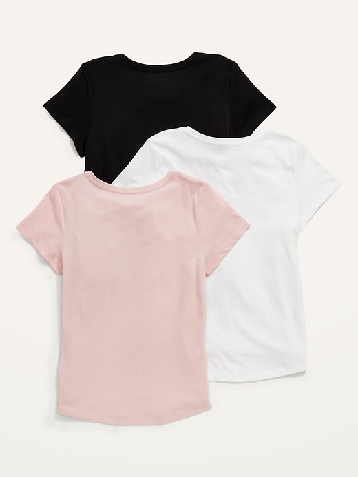 View large product image 2 of 2. Softest Short-Sleeve Solid T-Shirt 3-Pack for Girls