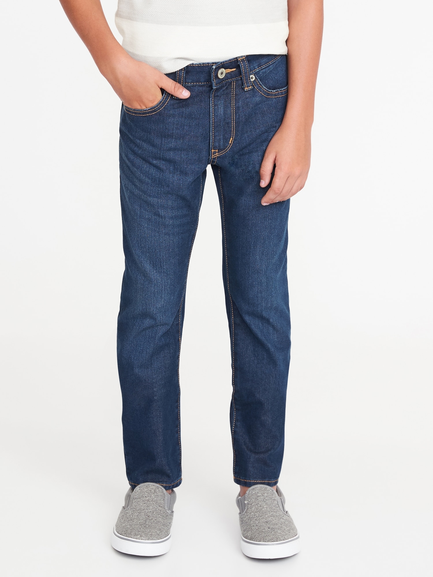 Boys Skinny Navy | Wow for Old Non-Stretch Jeans